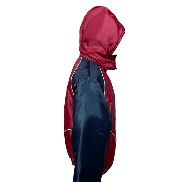 St Louis Cardinals Bomber Jacket Mens Medium Red Blue Detachable Hood Full Zip - Picture 8 of 12